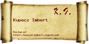 Kupecz Imbert névjegykártya